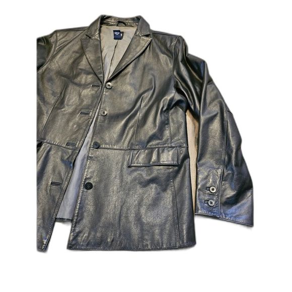 Vintage 90's Womens GAP Genuine Leather Jacket Shell Size Large - Picture 14 of 14